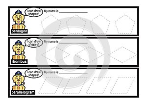 Tracing Lines vector for preschool or kindergarten and special Education. Tracing Lines for developing fineÂ motor skills with pup